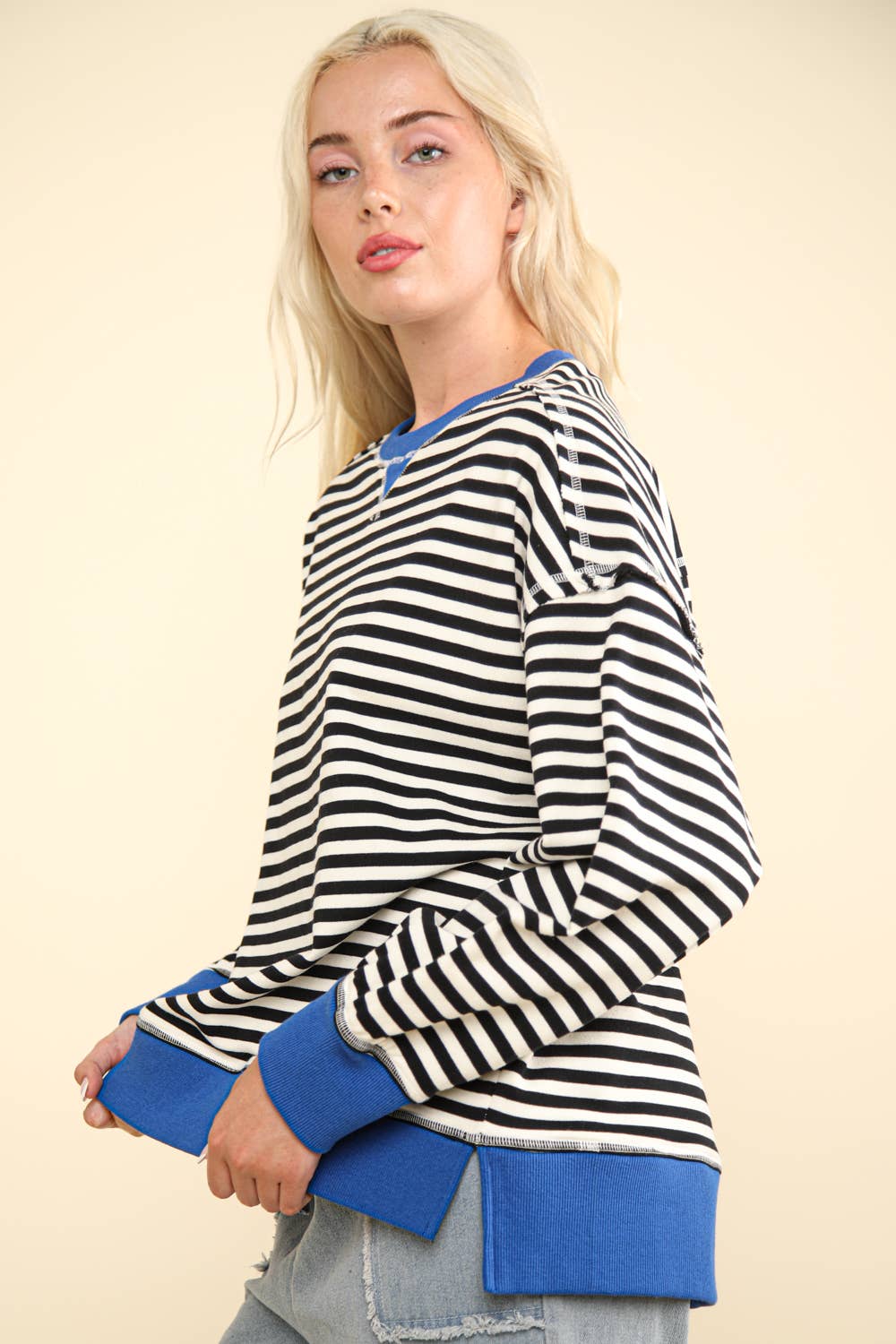 Savannah Stripe Oversized Knit Top RESTOCKED