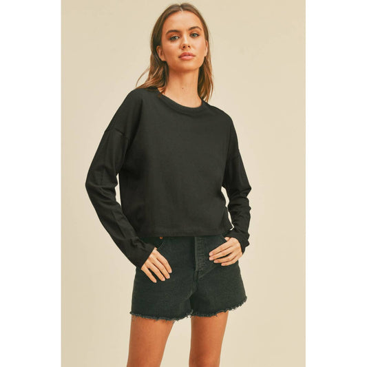 Long Sleeve Basic Tee | BLACK