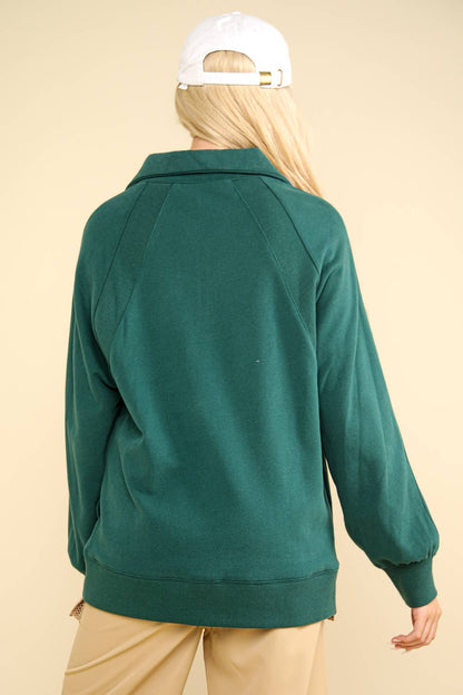 Oversized Sweatshirt Henley | FOREST