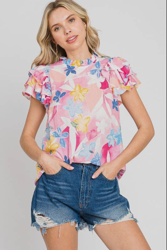 Farah Floral Print Top