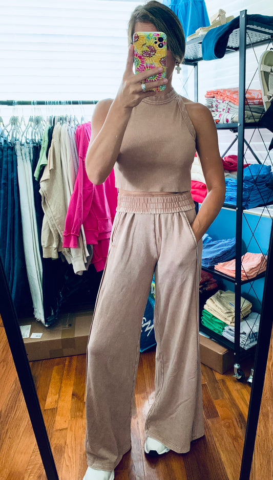 Mia Vintage Pant Set- Taupe