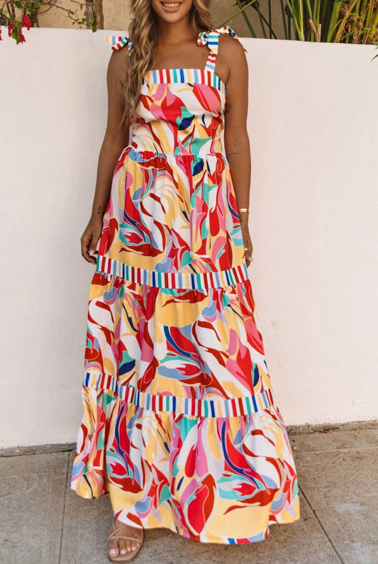 Floral Abstract Maxi Dress