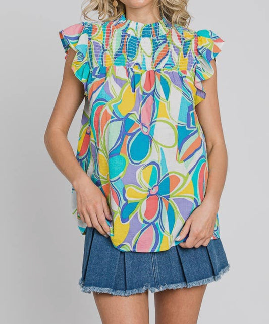 Curvy Brighter Days Smocked Top