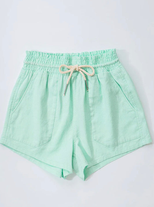 Mint Drawstring Shorts