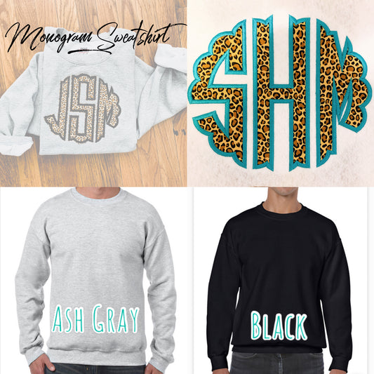 Leopard Print Monogram Sweatshirt