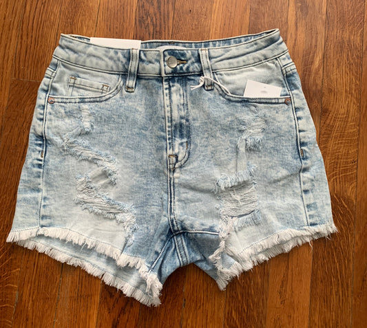 Light Wash High Rise Denim Shorts