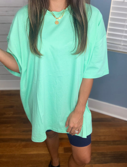 Everyday Oversize Boyfriend Tee - Green Mint